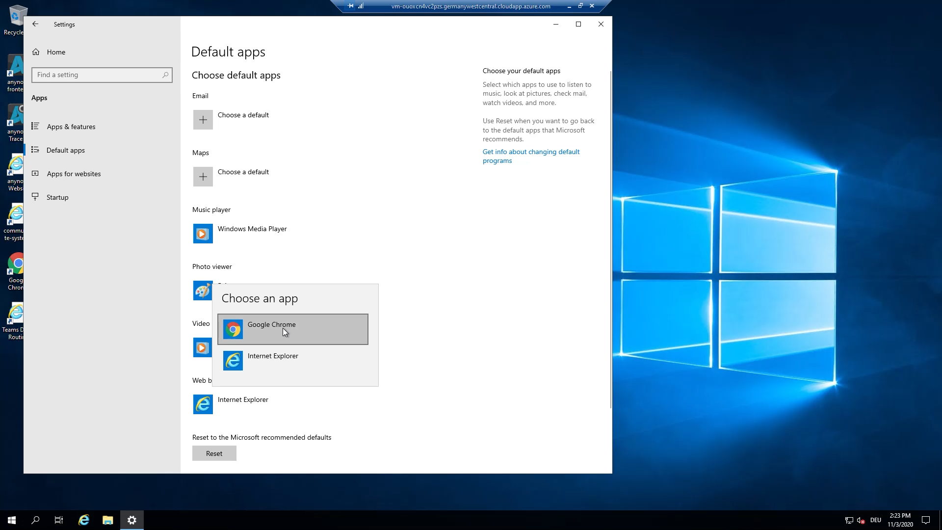 Azure Bereitstellung_12_Default Browser