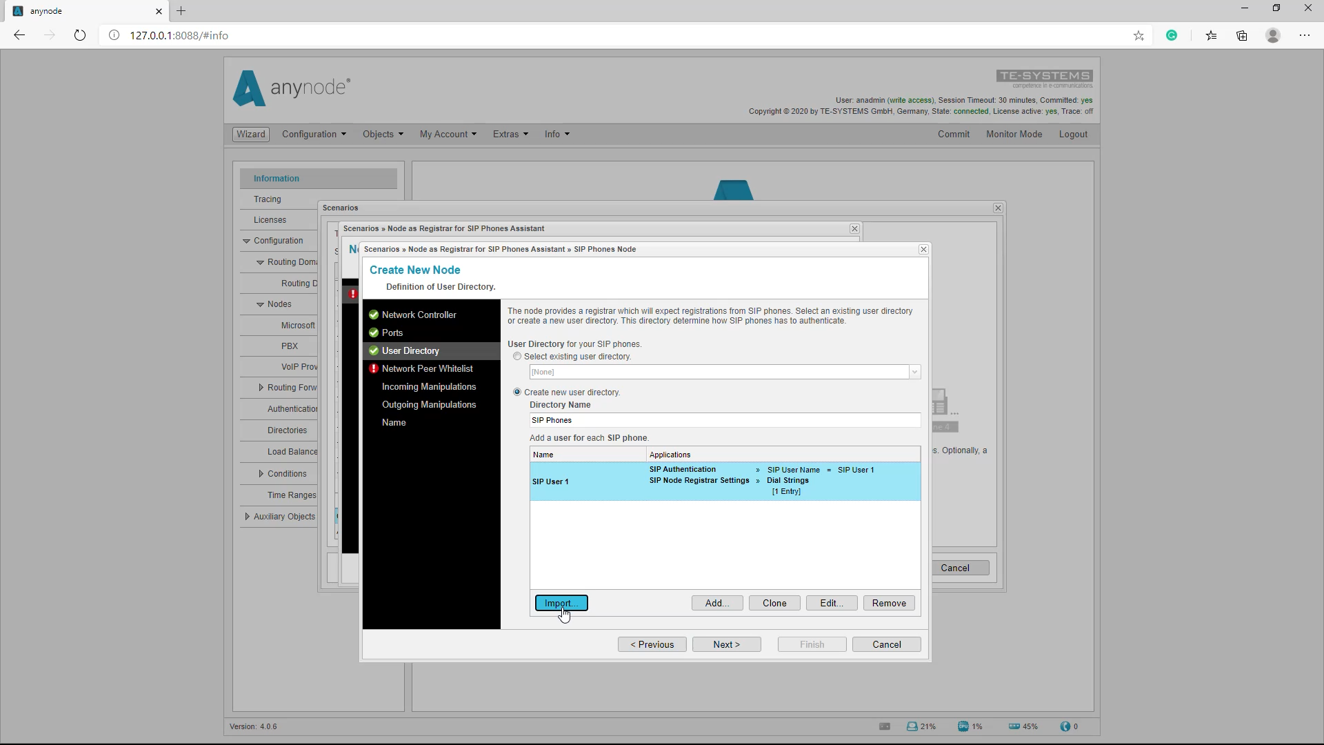 SIP Registrar_Import CSV