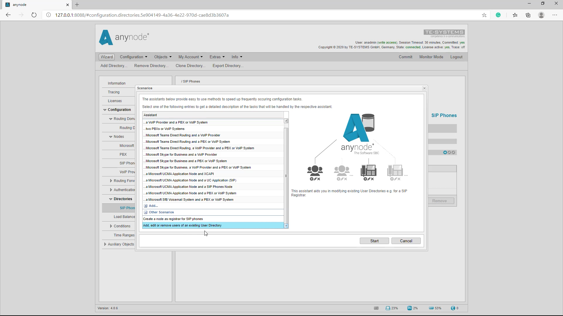 SIP Registrar_Scenario Wizard User Directory