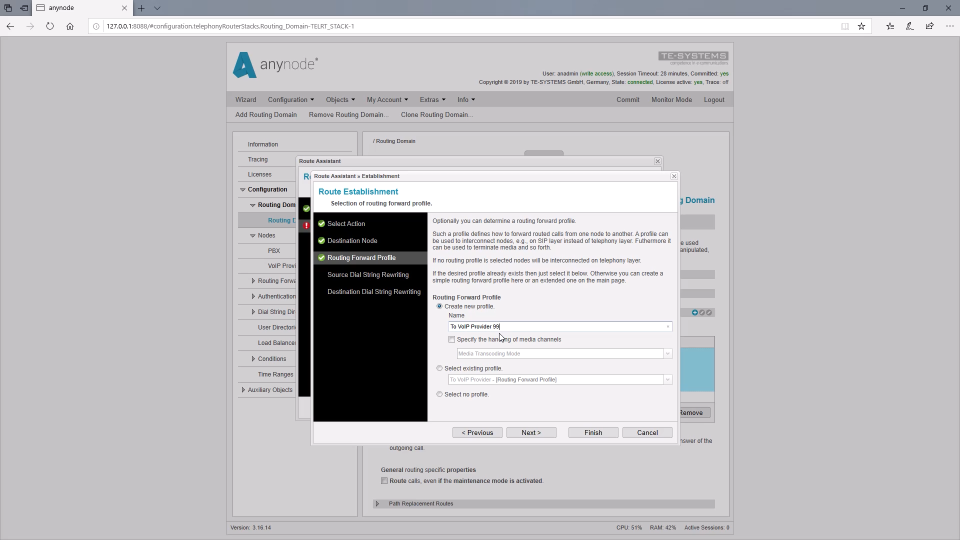 Source Dial String Rewriting_08_Create new Routing Forward Profile